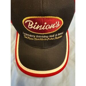 Binions Legendary Gambling Hall Hotel Poker Famous Black Red Cap Hat Adjustable